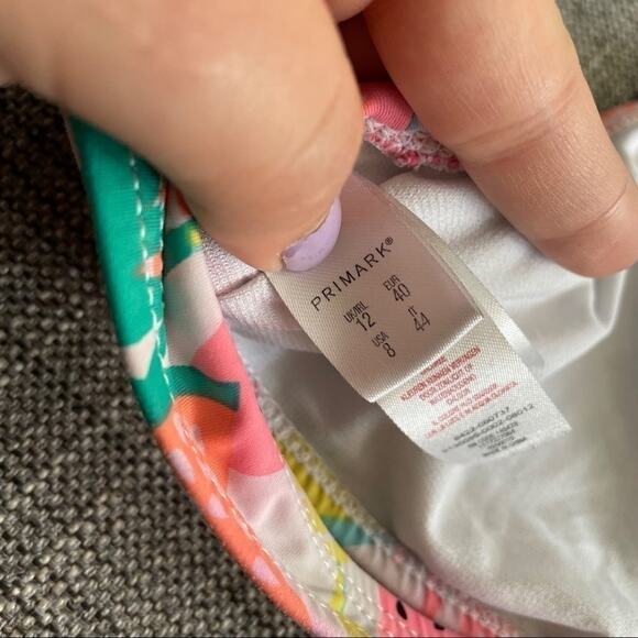 Primark fruit pattern tie front bikini top sz 8 - Picture 6 of 6